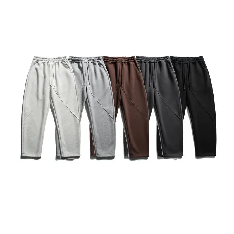 Trendy Thickened Composite Casual Trousers for Men Straight Leg Pants Markonline