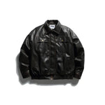 Washed PU Leather Cotton Coat for Men, Casual Warm Winter Jacket Markonline