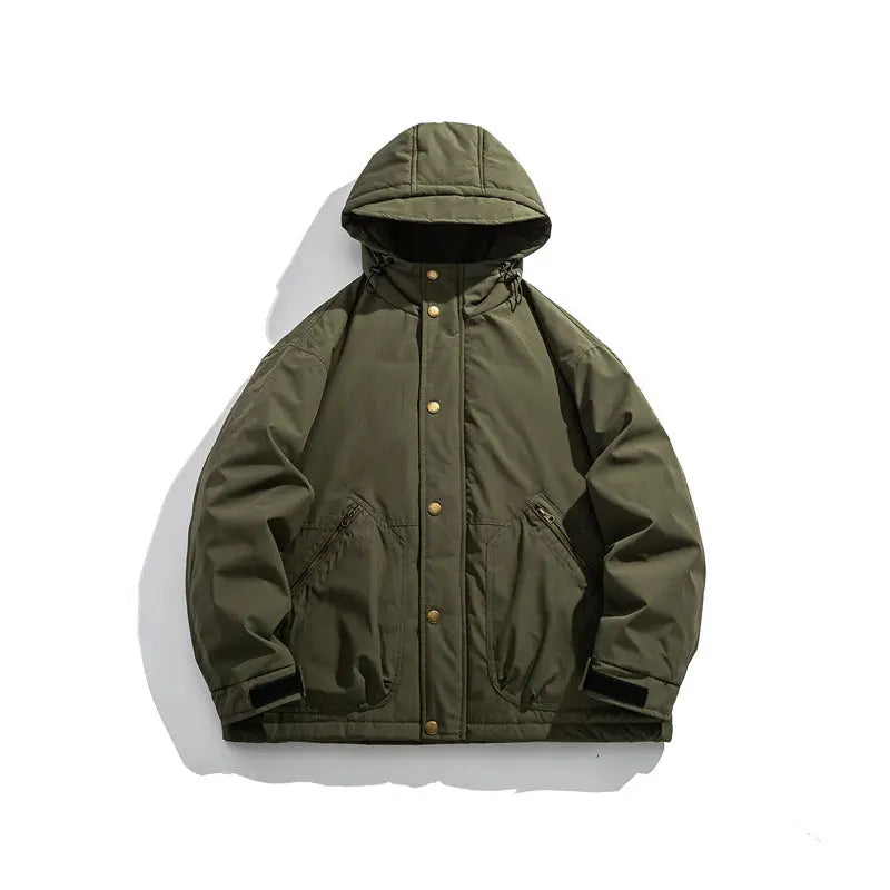 Outdoor Hooded Down Jacket for Men Loose and Warm Coat Markonline