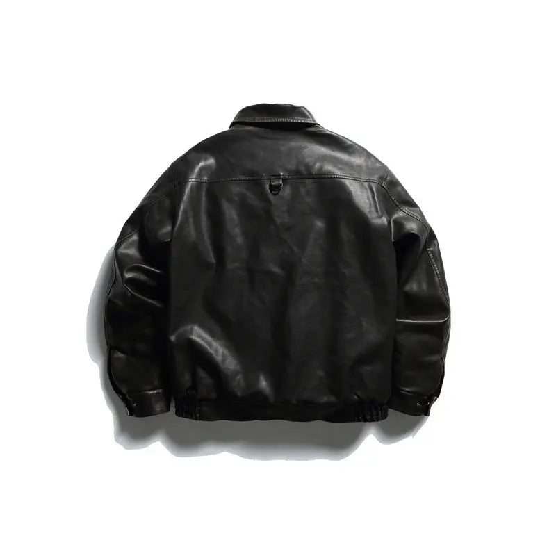 Washed PU Leather Cotton Coat for Men, Casual Warm Winter Jacket Markonline