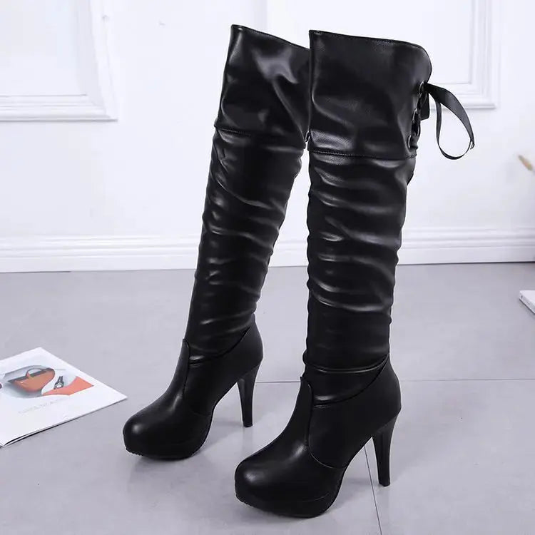 Women Boots Luxury Knight Women Length Boot Fashion Sexy Soft Leather Shoes Leather Elegant Comfortable Knee High Boots