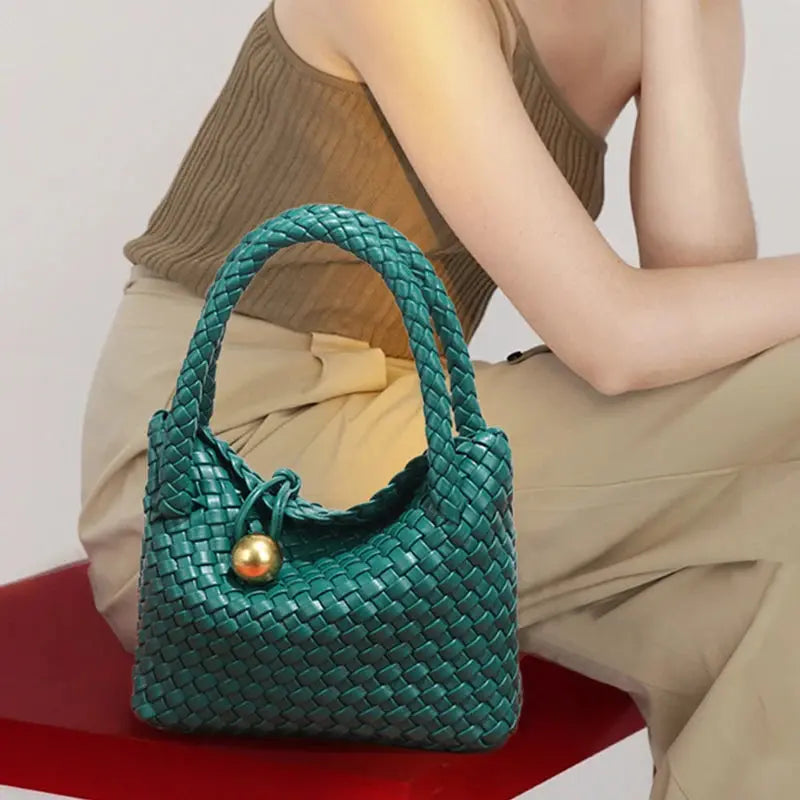 Woven Shoulder Bag for Women Crossbody Tote Bag for Women Small Handbag Vegan Leather Purse Tote Handbag Hobo Bag