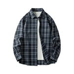 Men Shirt Plaid Flannel Retro Long Sleeve Oversized Loose Cotton Casual Male Youth Design Soft Fall Black Formal Dress Shirt Markonline