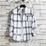 Spring New Korean Style Plaid Shirts Men's Handsome Long-sleeved Loose Casual All-matching Shirt Coats 2025 Trend Men's Clothing Markonline