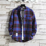 Spring New Korean Style Plaid Shirts Men's Handsome Long-sleeved Loose Casual All-matching Shirt Coats 2025 Trend Men's Clothing Markonline