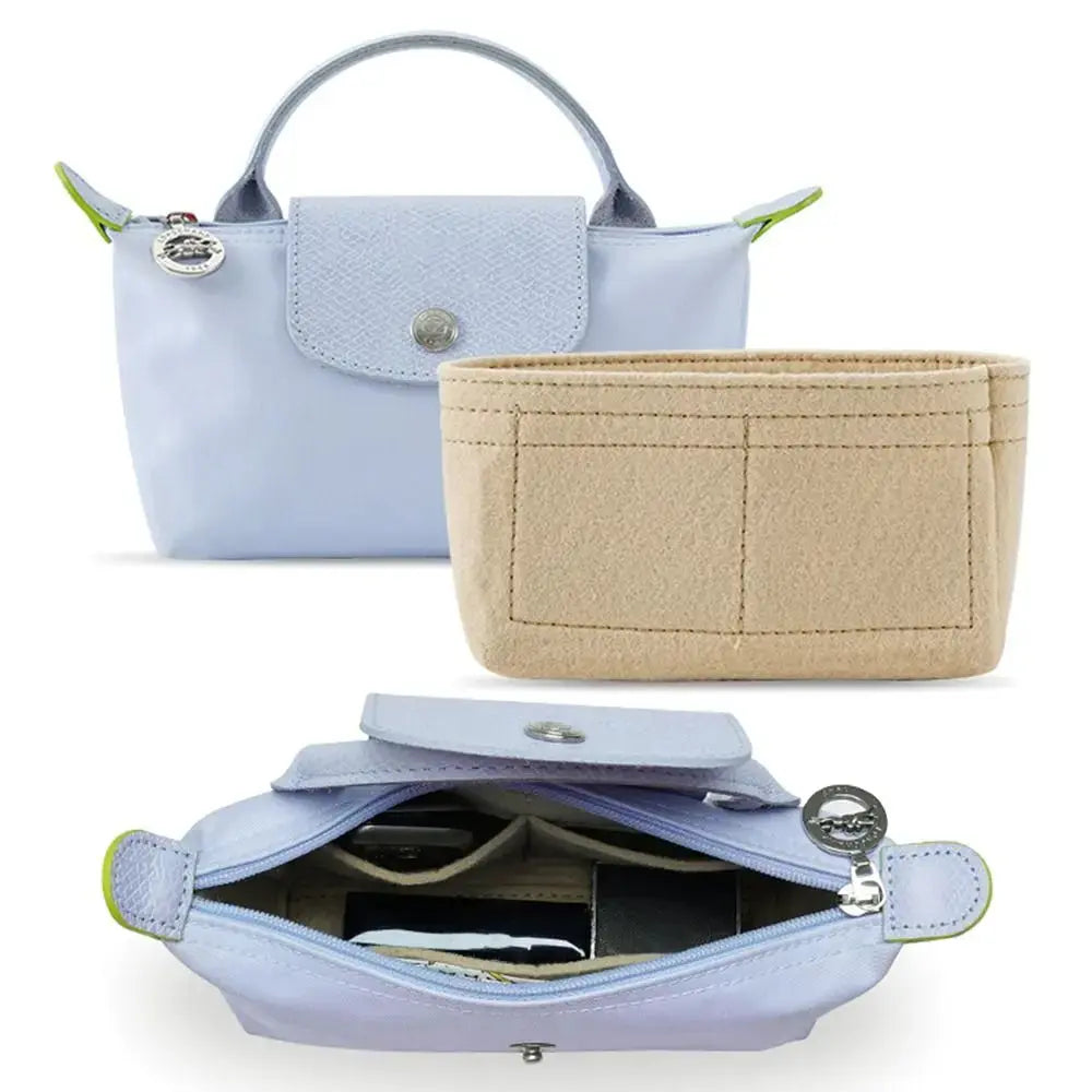 1Pcs Multi-Pocket Bag Organizer for Longchamp Mini Bag Storage Bag The Liner Bag Felt Purse Insert Handbag Liner Bag