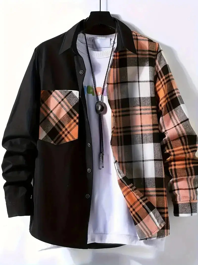 Spring and Autumn Men's Casual Shirt New Comfortable, High Quality, Fashionable, Trendy Color Collar Loose Long Sleeve