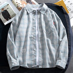 Men's Casual Plaid Shirts Autumn Fashion Long-sleeved T-shirts Korean Loose High Street Shirt Outwear Young Adults Spring Top Markonline