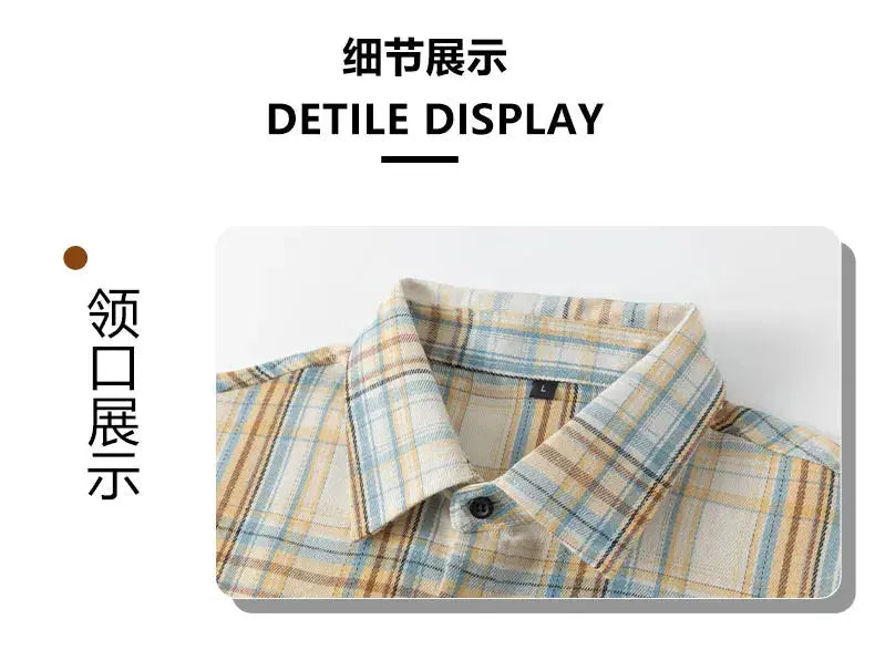 Men Shirt Plaid Flannel Long Sleeve Oversized Loose Cotton Casual Male Youth Comfortable Soft Fall Streetwear Formal Dress Shirt Markonline