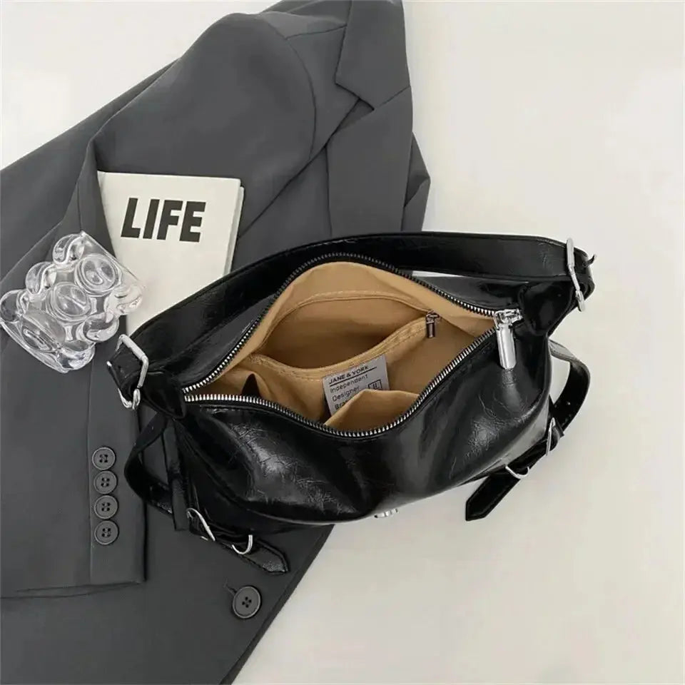 Classic Women Crossbody Bag PU Leather Handbag for Women Solid Vintage Designer Tote Shoulder Bag Women