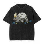 Y2K Washed Fun Malikeths Male Messmer Ringed T Eldened Cotton Crew Neck Short Sleeve T-Shirt Stereo Decoration Female Clothing Markonline