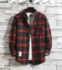 Spring New Korean Style Plaid Shirts Men's Handsome Long-sleeved Loose Casual All-matching Shirt Coats 2025 Trend Men's Clothing Markonline