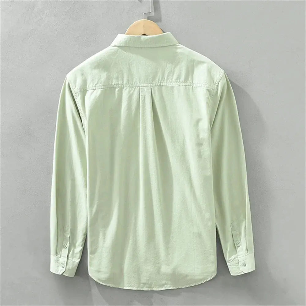 Mens long sleeve regular shirt Multi-color cotton plain shirt for Young men work tops Autumn men's clothing loose casual shirts Markonline