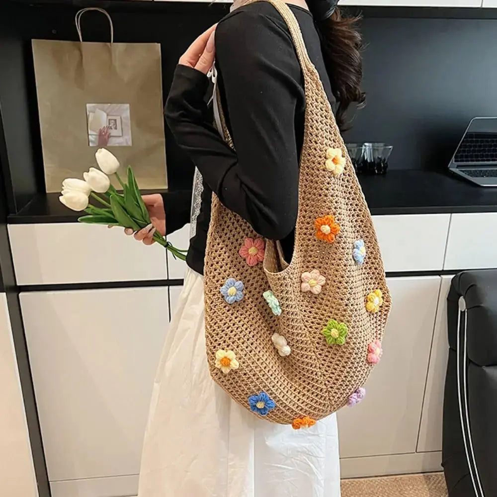 Bohemian Hollow Woven Beach Tote Bag