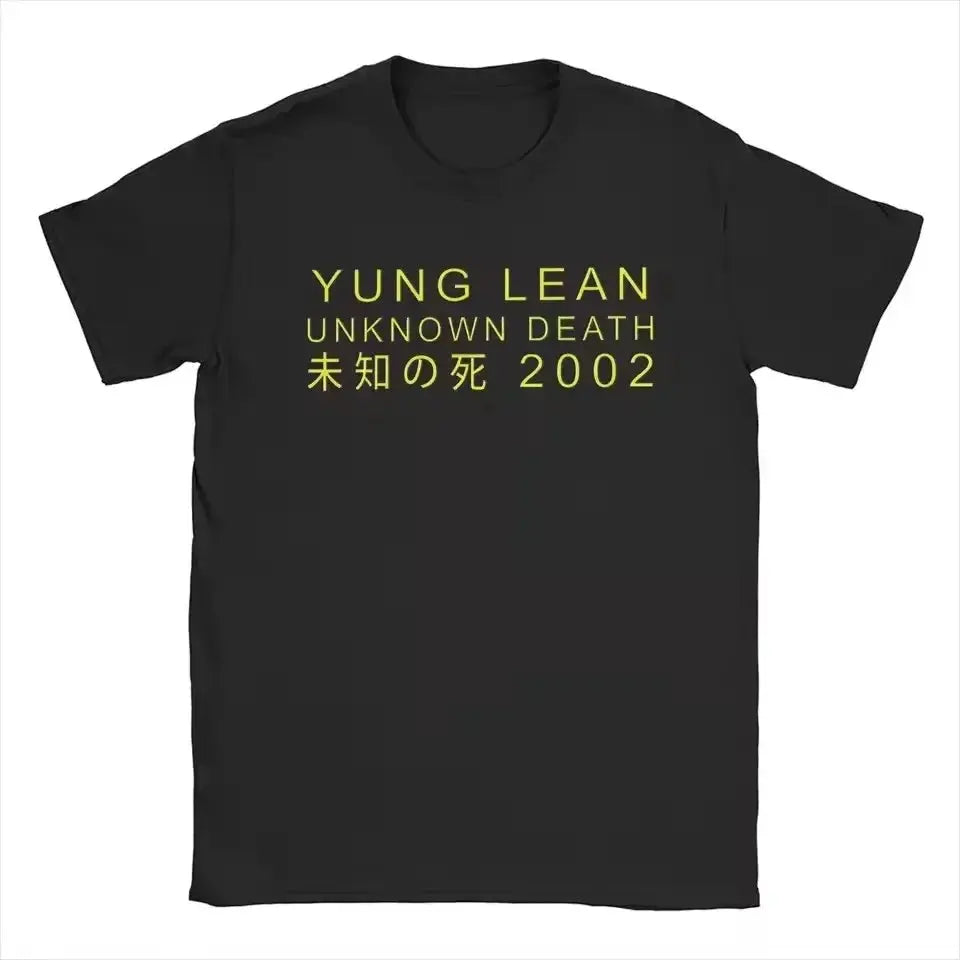 Yung Lean Unknown Death 2002 Album Tour T Shirt Man Fashion Casual Short Sleeve T-shirts Unisex High Quality Cotton Tshirt Markonline