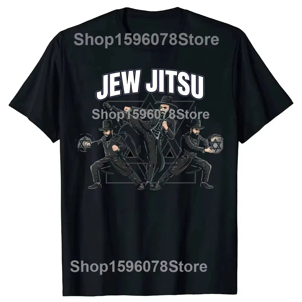 Funny Jew Jitsu Jewish Dance T-Shirt Summer Men Women Clothing Fashion T Shirts Cotton Short Sleeve Oversized Loose T-shirt Tops Markonline