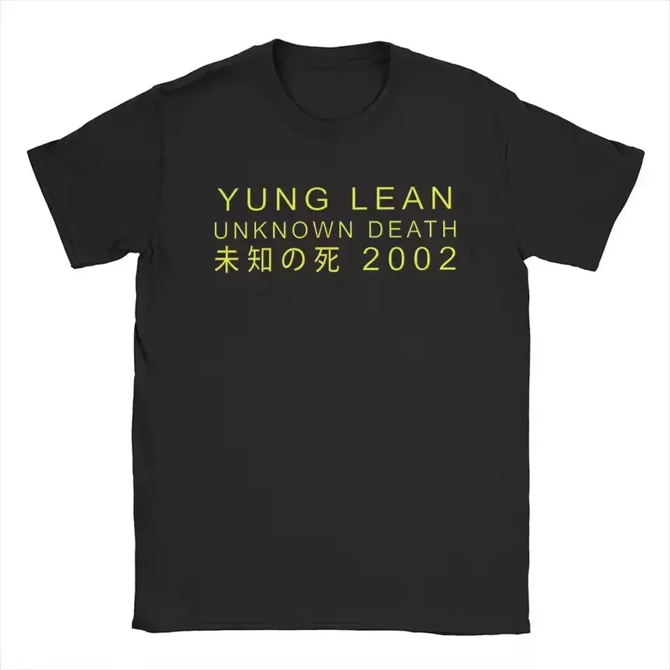 Yung Lean Unknown Death 2002 Album Tour T Shirt Man Fashion Casual Short Sleeve T-shirts Unisex High Quality Cotton Tshirt