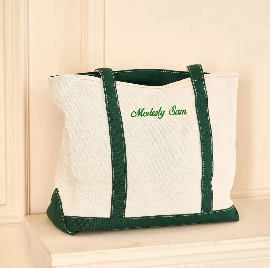 Custom Canvas Boat Tote Bag, Personalized Canvas Tote Bag,Embroidered Tote Bag,Monogram Canvas Tote Bag,School Bag,Gift for Her