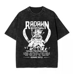 Y2K Washed Fun Malikeths Male Messmer Ringed T Eldened Cotton Crew Neck Short Sleeve T-Shirt Stereo Decoration Female Clothing Markonline