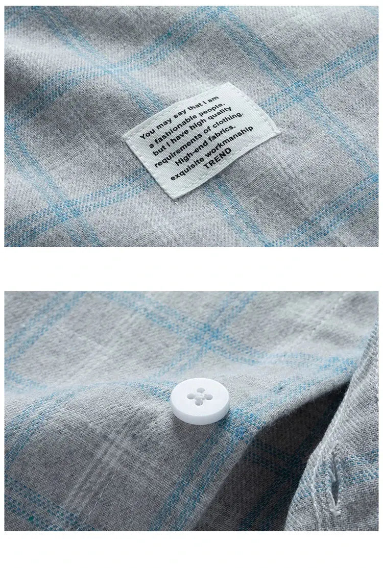 Men's Casual Plaid Shirts Autumn Fashion Long-sleeved T-shirts Korean Loose High Street Shirt Outwear Young Adults Spring Top Markonline