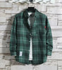 Spring New Korean Style Plaid Shirts Men's Handsome Long-sleeved Loose Casual All-matching Shirt Coats 2025 Trend Men's Clothing Markonline