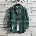Spring New Korean Style Plaid Shirts Men's Handsome Long-sleeved Loose Casual All-matching Shirt Coats 2025 Trend Men's Clothing Markonline