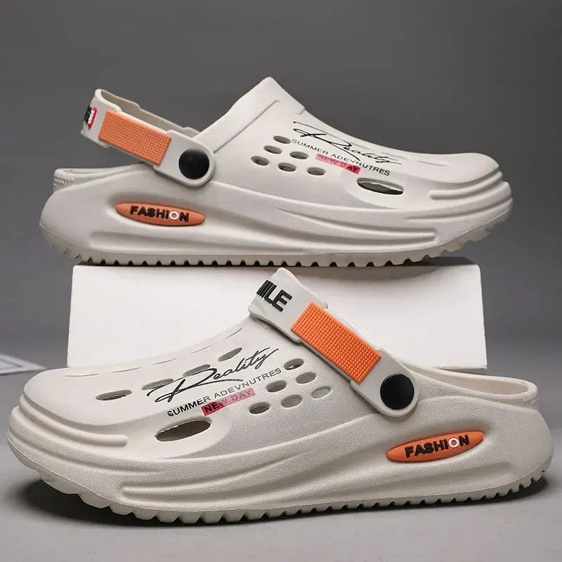 Summer Clogs Slippers Men Clogs Slippers Soft Sole Breathable Beach Slippers Men Home Slippers Outdoor Antiskid Slippers