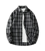 Men Shirt Plaid Flannel Retro Long Sleeve Oversized Loose Cotton Casual Male Youth Design Soft Fall Black Formal Dress Shirt Markonline
