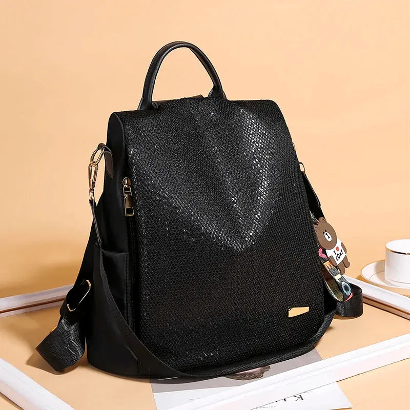 High capacity Women Oxford cloth Backpacks High Quality Sequin grid School For Teenage Girls Ladies Bagpack Travel Shoulder Bag