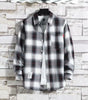 Spring New Korean Style Plaid Shirts Men's Handsome Long-sleeved Loose Casual All-matching Shirt Coats 2025 Trend Men's Clothing Markonline