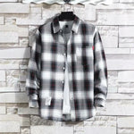 Spring New Korean Style Plaid Shirts Men's Handsome Long-sleeved Loose Casual All-matching Shirt Coats 2025 Trend Men's Clothing Markonline