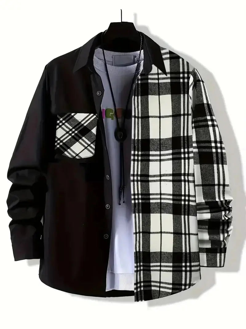 Spring and Autumn Men's Casual Shirt New Comfortable, High Quality, Fashionable, Trendy Color Collar Loose Long Sleeve Markonline