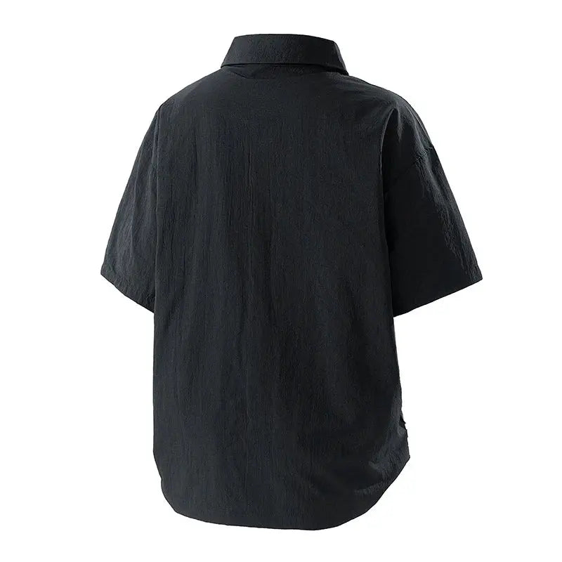 Summer Shirts for Men Big Size 6XL 7XL 8XL Breathable Business Formal Shirt Male Short Sleeve Solid Color Khaki White 50-140KG