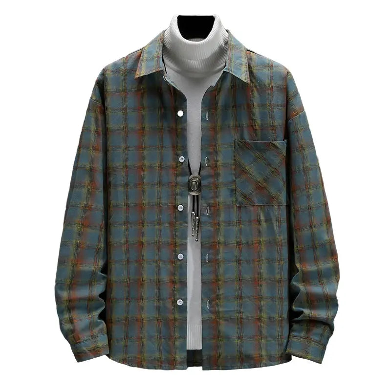 Tooling Shirt Men's Long Sleeve Solid Color Polo Shirt Multi Pocket Printing Long Sleeve Shirt Korean Loose Trend Casual Shirt Markonline