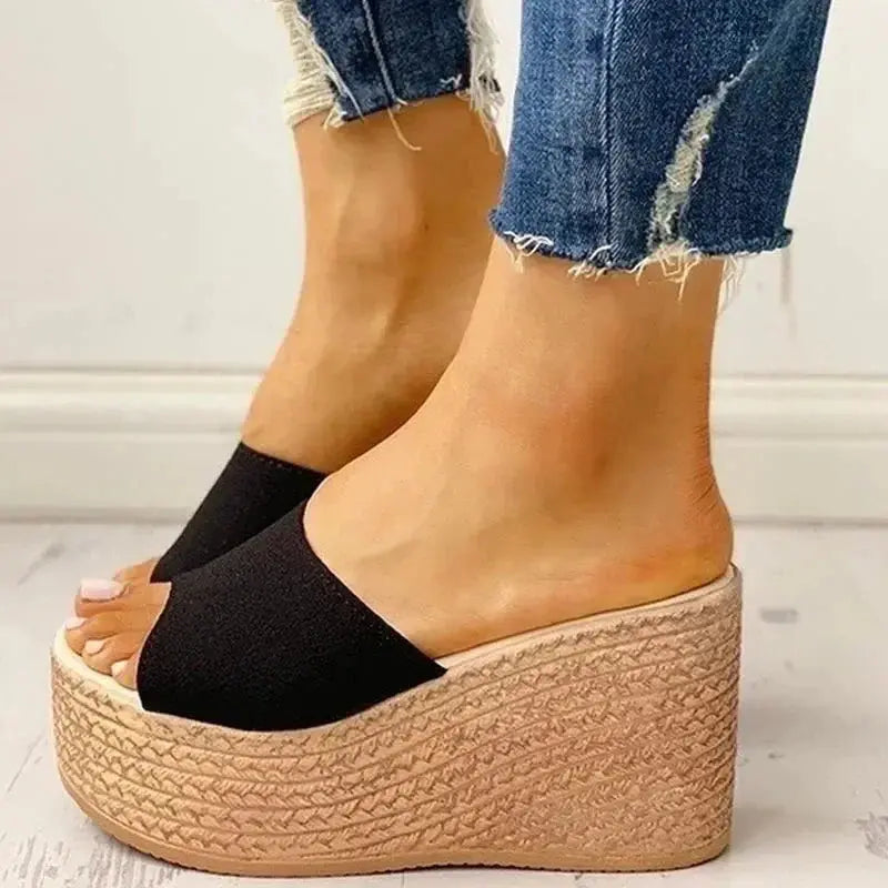2024 New Summer Women's Sandals Peep-Toe Shoes Woman High-Heeled Platfroms Slides Women Casual Wedges for Women High Sandals