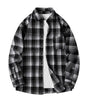 Men Shirt Plaid Flannel Spring Autumn Long Sleeve Blue Loose Mens Casual Shirt Oversized Business Male Soft Dress Shirt Markonline