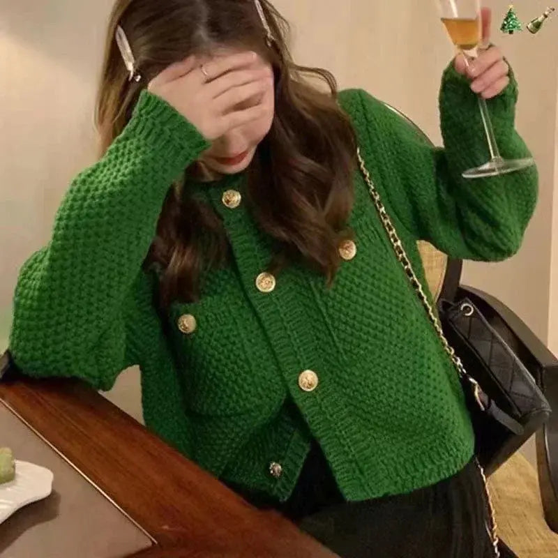 Luxury Vintage Knitted Cardigan for Women