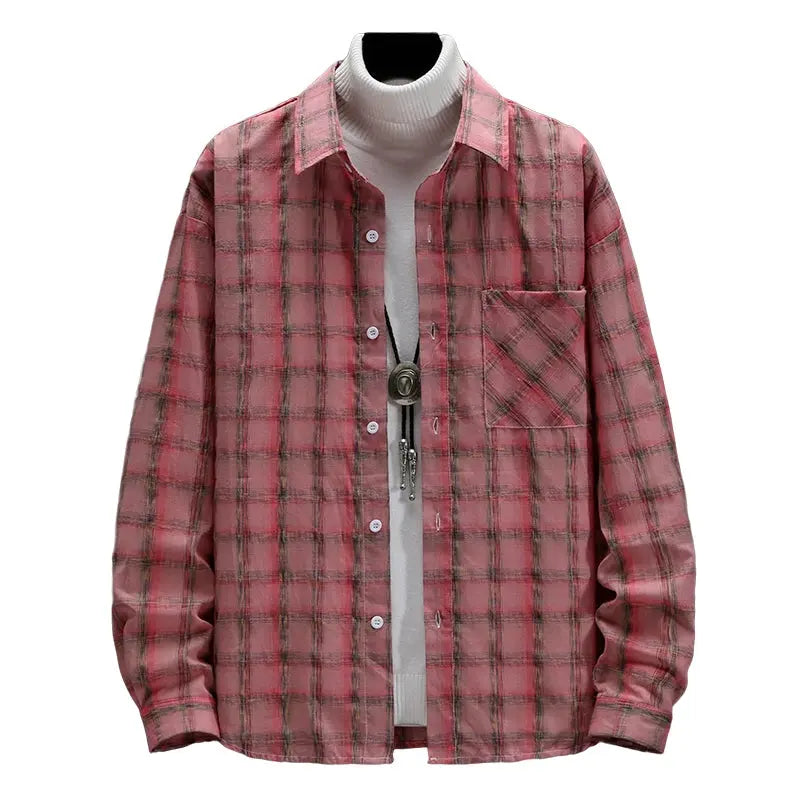 Tooling Shirt Men's Long Sleeve Solid Color Polo Shirt Multi Pocket Printing Long Sleeve Shirt Korean Loose Trend Casual Shirt Markonline