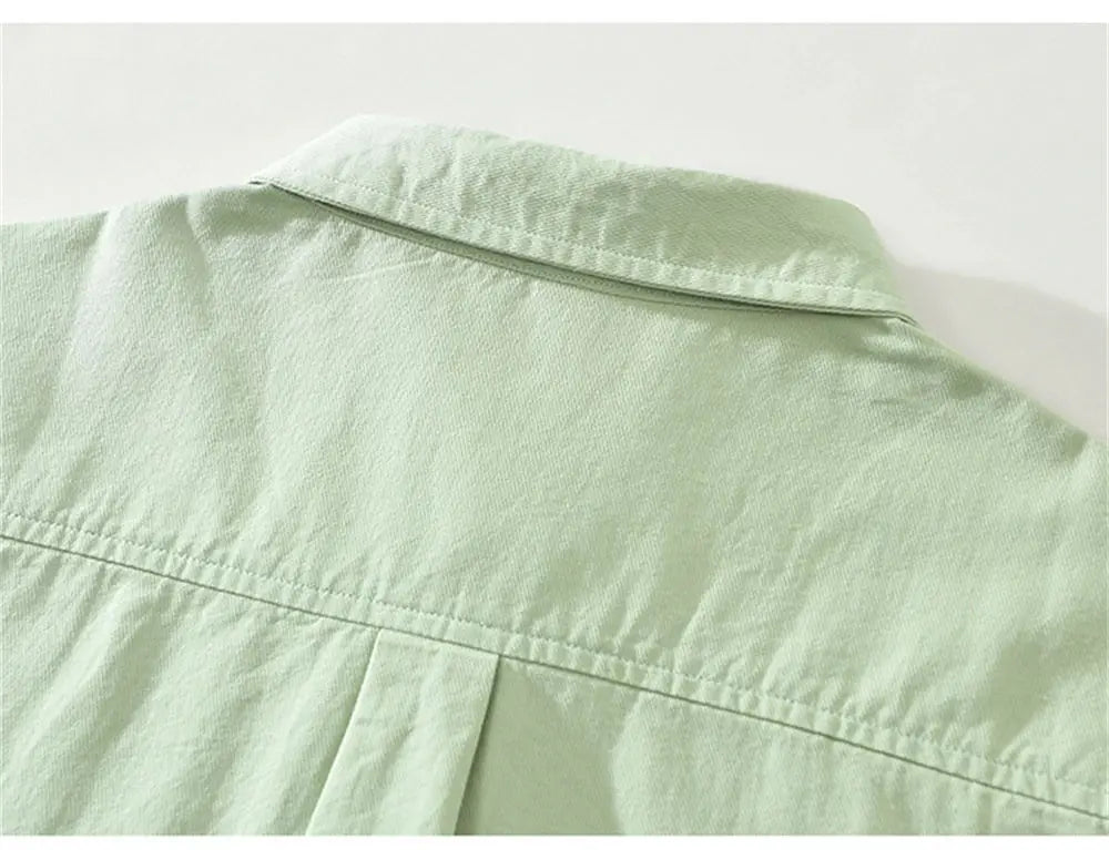 Mens long sleeve regular shirt Multi-color cotton plain shirt for Young men work tops Autumn men's clothing loose casual shirts Markonline