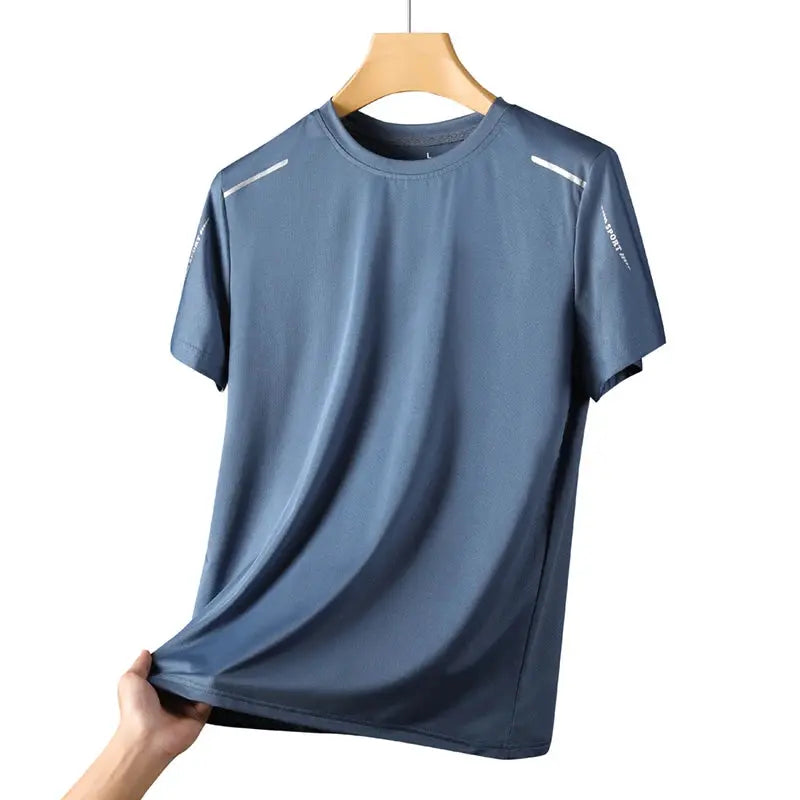 CHRLCK Men's Running Quick Drying T-shirts Breathable Hiking Fishing Tees Soft Elasticity Outdoor Sports Short Shirt Summer Markonline