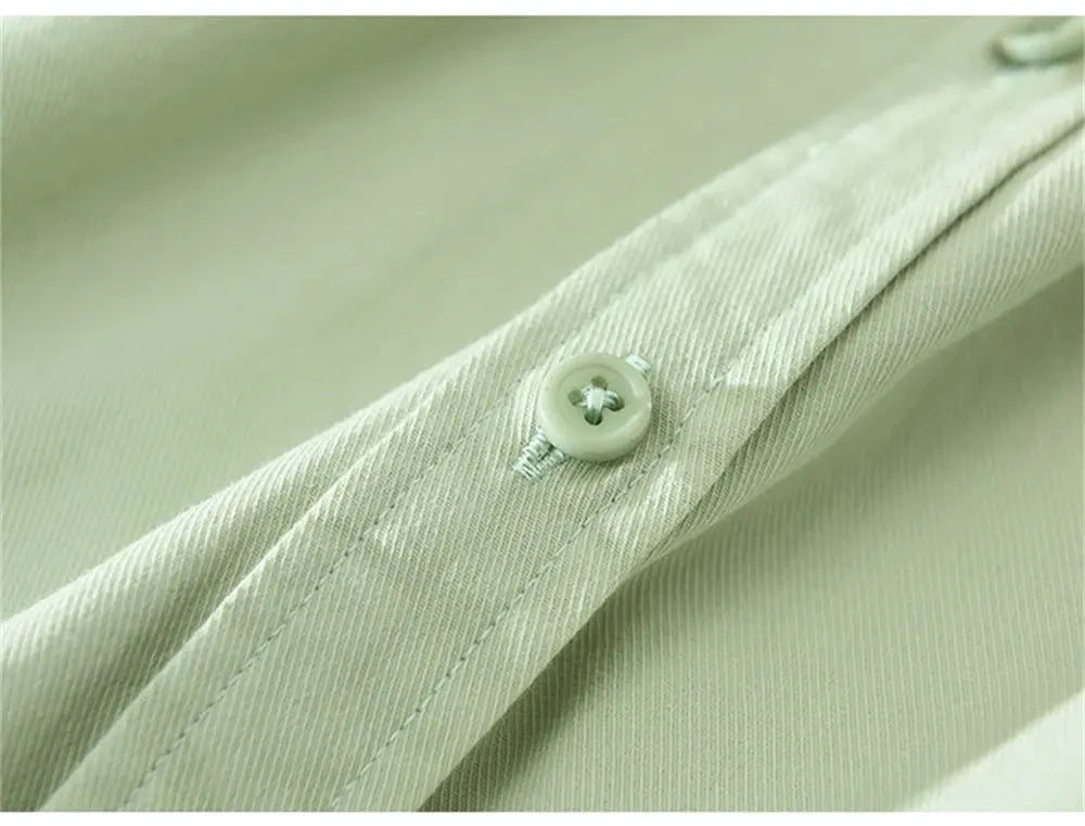 Mens long sleeve regular shirt Multi-color cotton plain shirt for Young men work tops Autumn men's clothing loose casual shirts Markonline