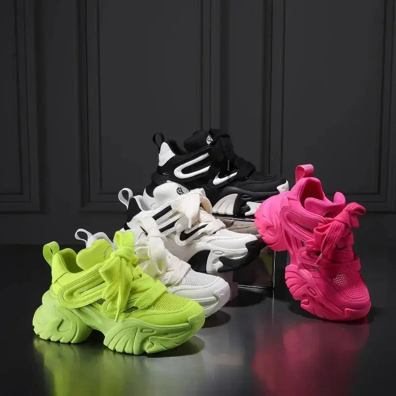 Women Thick Soles Vulcanized Shoe Breathable Comfortable Platform Women Fashion Casual Sport Shoe Women Brand Designer Mesh Shoe