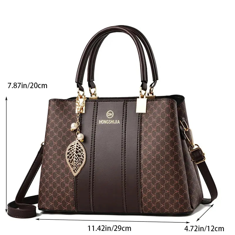 Stylish Leather Small Shoulder Crossbody Bag Women's Classic Handbag Daily Commute Bag