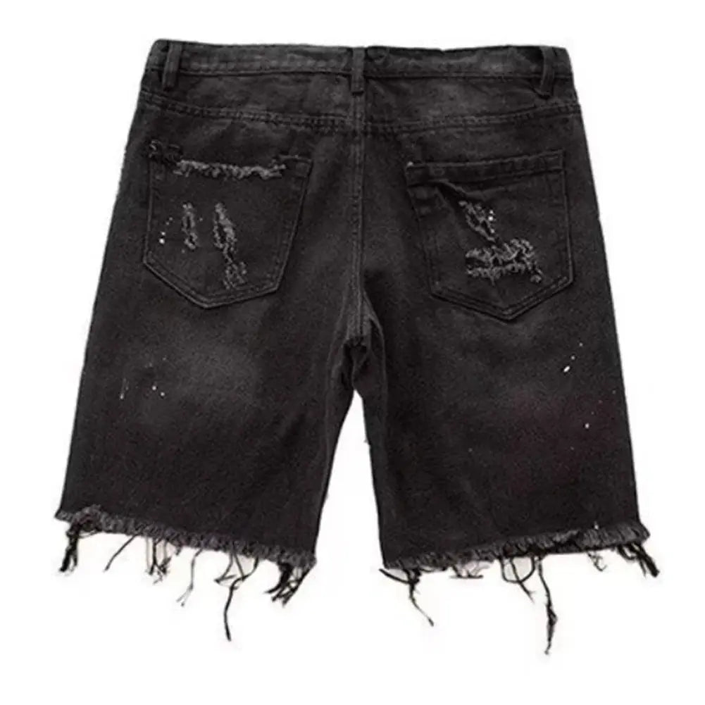 Mens Summer Distressed Shorts Fashion Slim Ripped Short Jeans Vintage Streetwear