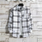 Spring New Korean Style Plaid Shirts Men's Handsome Long-sleeved Loose Casual All-matching Shirt Coats 2025 Trend Men's Clothing Markonline