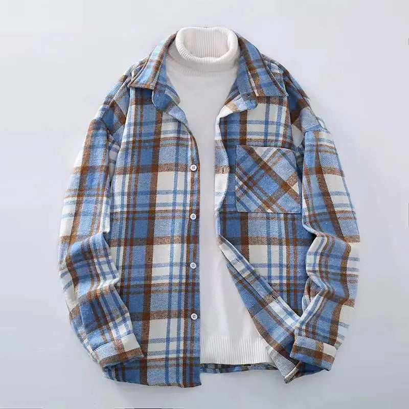 Tooling Shirt Men's Long Sleeve Solid Color Polo Shirt Multi Pocket Printing Long Sleeve Shirt Korean Loose Trend Casual Shirt Markonline