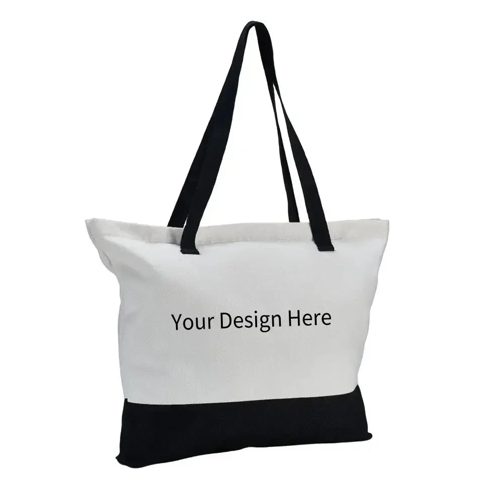 Custom Tote Bag Multi Purpose Beach Travel Bag Print Your Logo Design Work School Reusable Grocery Bags for Personalized Gift