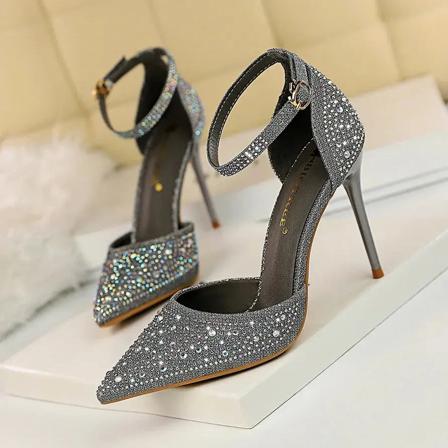 Rhinestone Women Pumps Sexy Stiletto Women High Heels Pointed Toe Women Heels Pumps Women Shoes Party Wedding Shoes Scarpe Donna