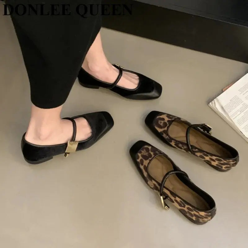 New Spring Autumn Flats Ballet Shoes Brand Designer Women Casual Loafers Fashion Ladies Buckle Mary Jane Shoes Female Ballerinas