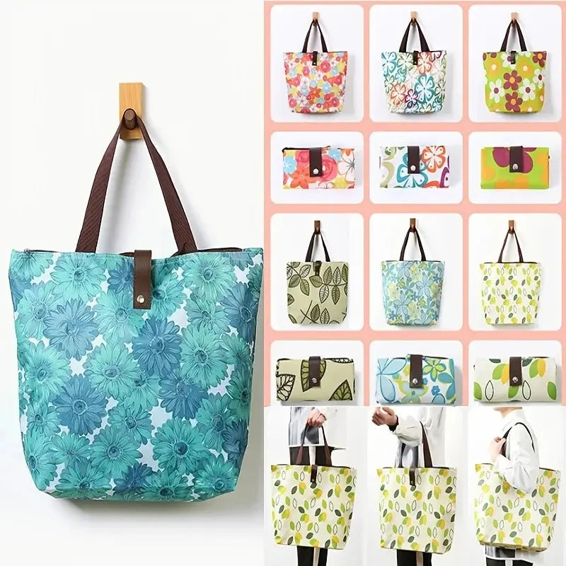 Waterproof Foldable Grocery Tote Bag - Cute Design